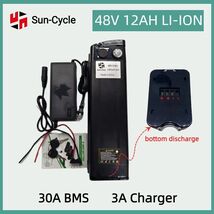 48V 12Ah EBIKE Battery Lithium e-bike BMS Electric Bicycle li-ion Bottom... - $179.91