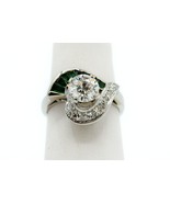 1.75 CTW Diamond and Emerald 14k White Gold Ring Stunning 2020002305 - £3,344.18 GBP