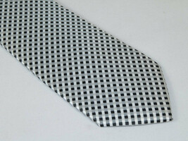 Men's Tie Hankie Set J.Valintin Private Collection R78 Black White Checkers image 2