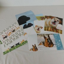 Christmas Cards Dogs Puppies Lot of 7 Happy Holidays Noel Four Patterns Greeting - £4.67 GBP