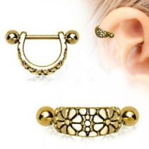 Gold Daisy Ear Cuff Cartilage Earring - $20.99