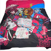 Monster High Comforter FULL Size Ghouls Rule Fitted &amp; Flat Sheet w/ 2 Pi... - $99.99