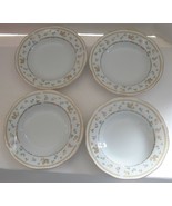 4 Vintage Nanjing Pagoda Mark Floral Design Porcelain 8&quot; Rimmed Soup Bowls - £22.52 GBP