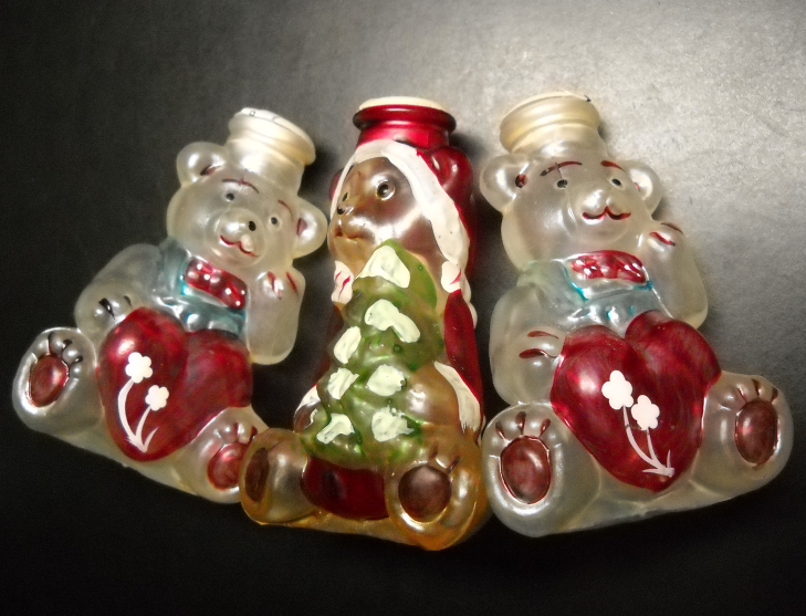 Old World Christmas Christmas Tree Glass Light Bulb Covers Lot 04 Three Bears - $19.99