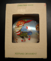 Hallmark Keepsake Christmas Ornament 1981 Christmas Magic Satin Ball Ice Skating - £11.16 GBP