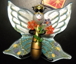 Figi Christmas Ornament 2002 All That Glitters Large Glass Butterfly Boxed - £11.79 GBP