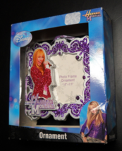 Hannah Montana Disney Christmas Ornament Purple Photo Frame Glittered Boxed - £5.47 GBP