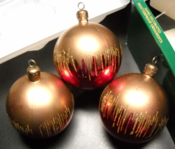 Navistar Christmas Ornaments Set of Three Hand Decorated Shatterproof Argentina - £10.35 GBP