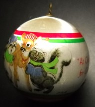 WWA Christmas Ornament 1981 Caroling Animals Designers Collection Satin ... - £5.50 GBP