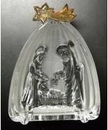 Mikasa Frosted Glass Raised Design Nativity Christmas Scene Golden Stars... - £8.00 GBP