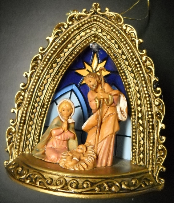 Fontanini Christmas Ornament 2004 Lighted Arch with Holy Family Nativity Boxed - $9.99