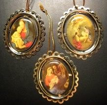 Priests Of The Sacred Heart Christmas Ornaments 3 Madonna and Child Scenes Boxed - $6.99