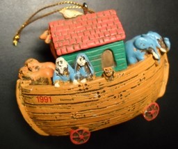 American Greetings Christmas Ornament 1991 Forget Me Not Noah&#39;s Ark 1991 Boxed - £10.38 GBP