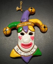 New Orleans Mardi Gras Christmas Ornament 1996 Jester Fool in White Face  - £5.47 GBP