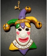 New Orleans Mardi Gras Christmas Ornament 1996 Jester Fool in White Face  - $6.99