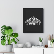 Adventure Awaits Framed Poster | Rustic Wall Art | Black, White, or Waln... - £48.55 GBP+