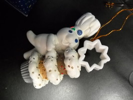 Trevco Pillsbury Holiday Ornament 1997 Doughboy With Cake and Cookie Cutter Star - $8.99