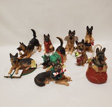 Lot Of 9 Danbury Mint German Shepherd Dog Christmas Ornaments - £157.69 GBP