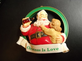 Coca Cola Trim A Tree Ornament Christmas Is Love 1991 Haddon Sundblom Boxed - £11.96 GBP