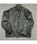 Canda Motorcycle Jacket Men 54 Black Leather Full Zip Long Sleeve - $124.08 CAD