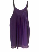 Maner Womens Top Pullover  Purple Sleeveless  Lined Beading Polyester 3XL - £14.23 GBP