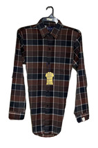 Mens M Shirt Navy Blue Plaid Vintage Dee Cee Athletic Fit Cotton Button Down NEW - £13.87 GBP
