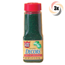 3x Shakers Cake Mate Decorating Decors Green Crystals | 2.25oz | Fast Shipping - £12.49 GBP