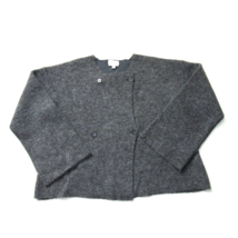 NWT J.Crew Collection Double-breasted Collarless Sweater Coat in Heather Slate L - £77.53 GBP