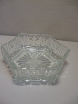  Avon-Fostoria-Candy-Nut-Dish-Crystal-Glass-Clear-Panels-Flower-Star-Design-1970 - £7.95 GBP