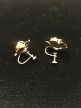 Vintage 50s golden rose screw back earrings image 3