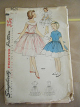 Vintage 1950&#39;s Simplicity 4624 Girl&#39;s Party Dresses Pattern - Size 10 - £15.14 GBP