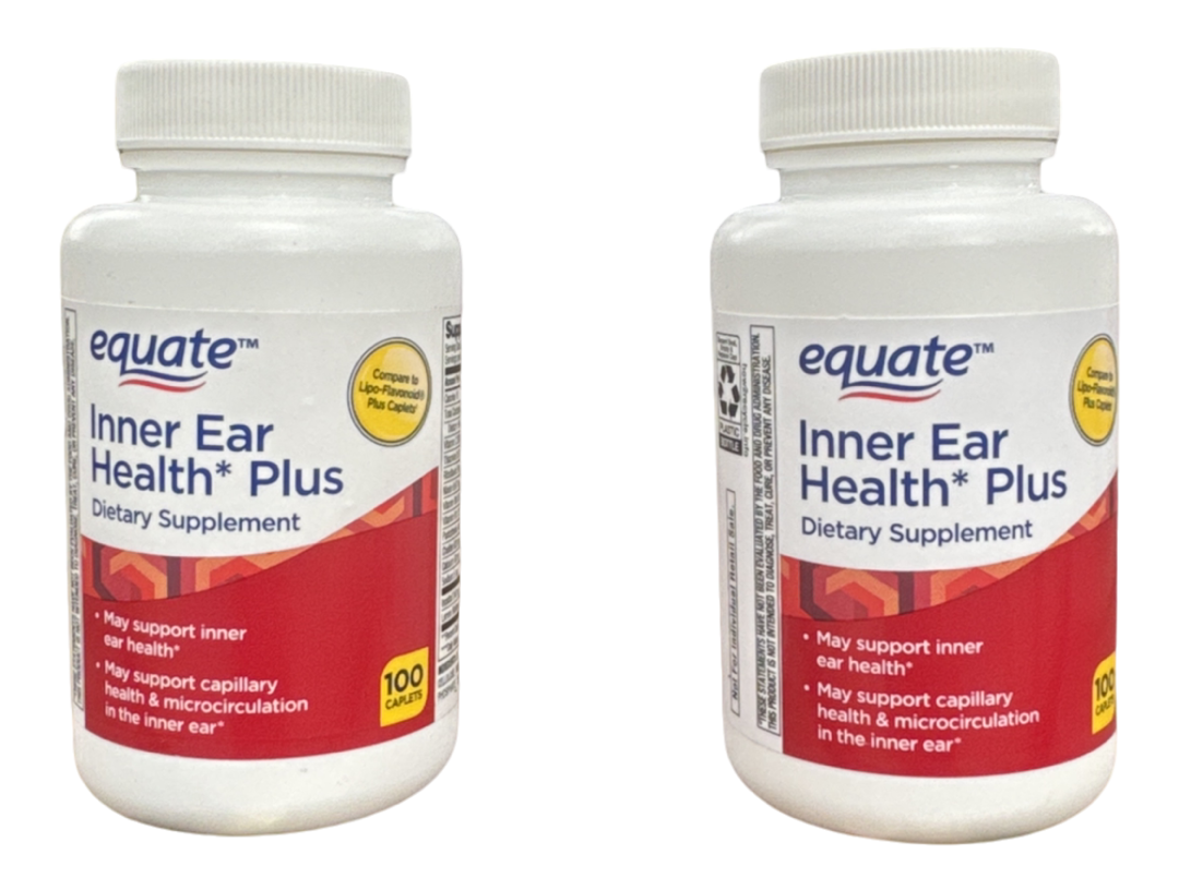 Equate Inner Ear Health Plus Caplets Dietary Supplement, 100 Count (lot of 2) - $28.95