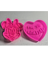 1995 WALT DISNEY Pink Plastic Cookie Cutter, Minnie  Mouse Face, and Val... - $9.89