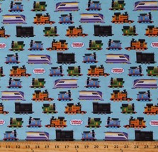 Cotton Full Steam Ahead with Thomas &amp; Friends Engines Fabric Print BTY D679.69 - £11.15 GBP