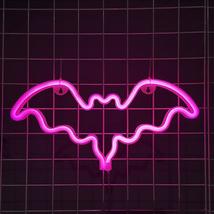Neon Bat Lights Halloween Led Wall Hanging Lamp For Home Party Bar Decor - £19.14 GBP