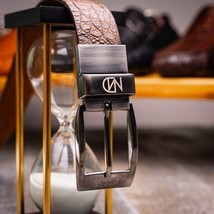 Silvio Genuine Exotic Caiman Fuscus-back Belt Washed Brown image 5