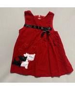 Valentine’s Day 12M Red Corduroy Scottie Dog Heart Jumper Dress by BONNI... - £21.79 GBP