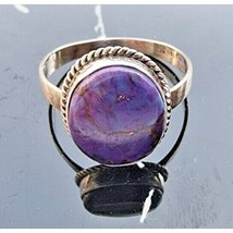 Sts 925 Sterling Silver Purple 12 X 10 Mm. Oval Charoite Ring Size 8 At - £34.82 GBP