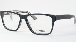 Maxey Top Look 9379 02 Brushed Black /White Bones Unique Eyeglasses 53-15-140mm - £61.08 GBP