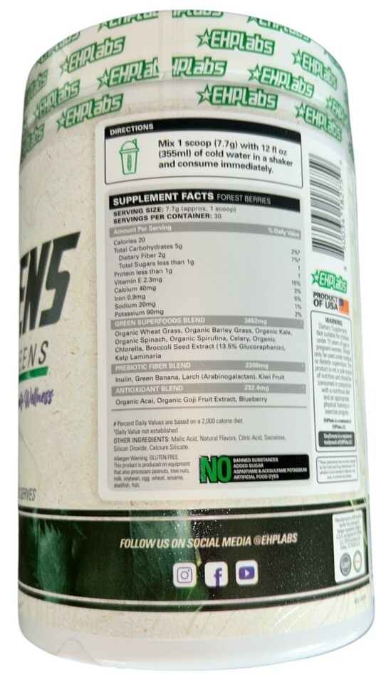 EHP Labs OxyGreens Super Greens Powder - Daily Greens Spirulina Greens Superf... Item image 3