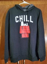 Peanuts Snoopy CHILL hoodie sweatshirt Men&#39;s Large dark gray heather NEW... - $23.99