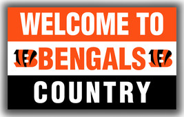 Cincinnati Bengals Football Welcome to Country Flag 90x150cm 3x5ft Best Banner - £11.41 GBP