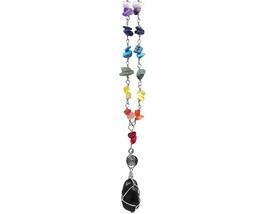 Mia Jewel Shop Wire Wrapped Tumbled Healing Gemstone Pendant Rainbow Chakra Chip - £14.28 GBP