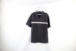 Vintage 90s Nautica Competition Mens Medium Faded Spell Out Polo Shirt Black - £27.65 GBP