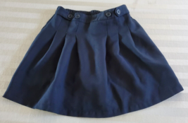 Chaps Navy Blue Brown  Uniform Skirt Skorts Girls size 12 Polyester - £7.87 GBP