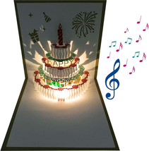 3D Pop up Birthday Cards,Warming LED Light Birthday Cake Music Happy Bir... - $10.67