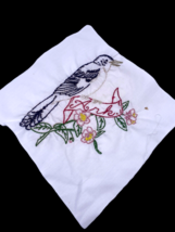 Arkansas Bird Embroidered Quilted Square Frameable Art State Needlepoint Vtg 8&quot; - £21.93 GBP