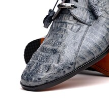Men's Shoes genuine caiman crocodile dress derby's Tulum Gray image 3