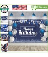 Elegant Glitter Birthday Backdrop Banner for Men &amp; Women - Large 72.8&#39;&#39;x... - $22.57 CAD