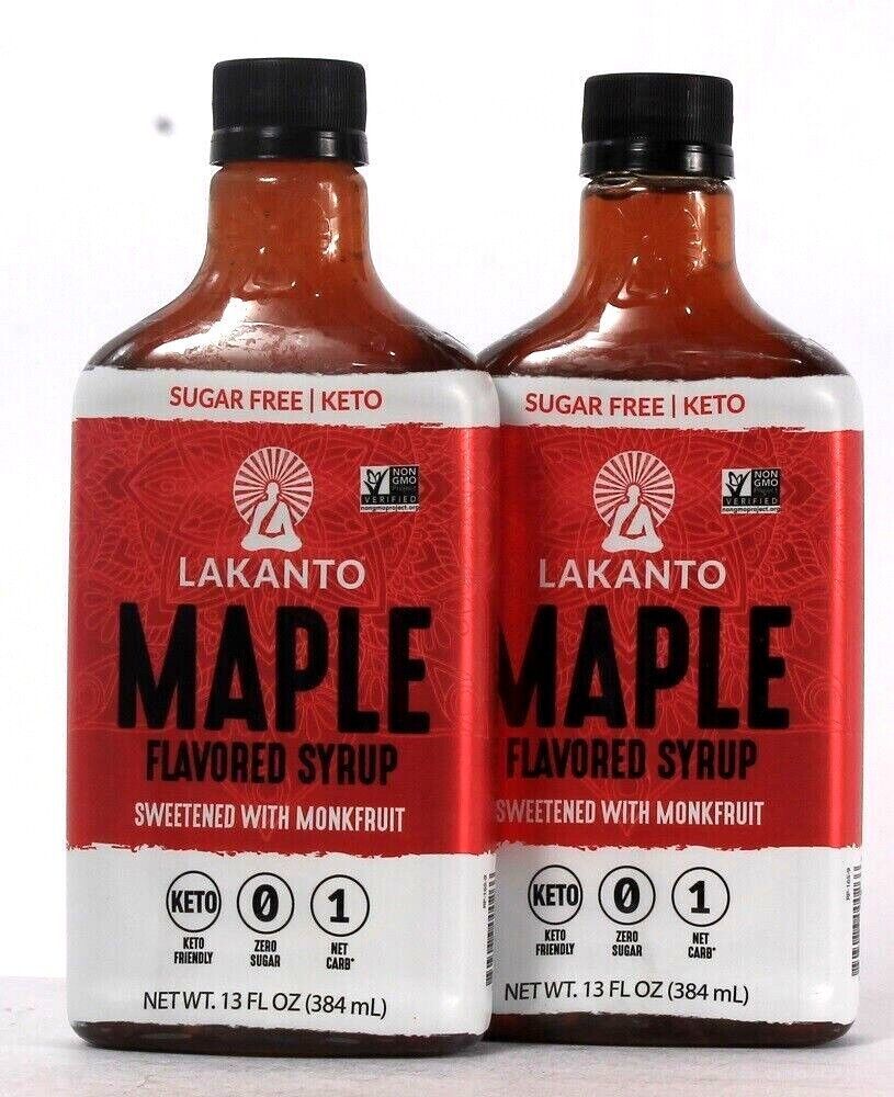 2 Ct Lakanto 13 Oz Sugar Free Maple Flavored Syrup Sweetened With